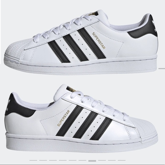 adidas Shoes - Adidas women’s Superstar Shoes- white and black with gold details